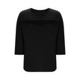 thumbnail image 5 of BXINGOHAI Women's Plus Size 3/4 Sleeve Tunic Top Crew Neck Summer Oversized Fit Basic T Shirts Blouse Black,2XL, 5 of 7