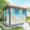 thumbnail image 6 of Outdoor Curtains for Patio Waterproof, Blue Gradient Beach Outdoor Privacy Panels Grommet, Watercolor Coastal Seaside Waves Ombre Blackout Outside Curtains for Porch/Cabana 54"x108", 1 Panel, 6 of 8