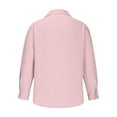 thumbnail image 6 of GuangCheng George Mens Button Up Shirts Long Sleeve Casual Breathable Linen Blend Blouses,Pink,XL, 6 of 9