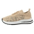 thumbnail image 6 of Women's Walking Running Shoes Vintage Crochet Knit Lace up Casual Fashion Sneakers Comfortable Work Shoes for Women, 6 of 7