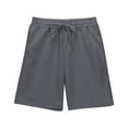 thumbnail image 5 of CPNG Girls Bermuda Shorts Knee Length Cotton Linen Straight Wide Leg Long Shorts Solid Drawstring Elastic Waist Short Casual Summer each Shorts with Pockets (6-7 Years, Dark Gray), 5 of 8