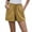 Yellow, variant on lmcalzta Womens Linen Shorts Summer Loose Drawstring Elastic Waist Beach Pants with Pockets Lightweight Comfy Trousers