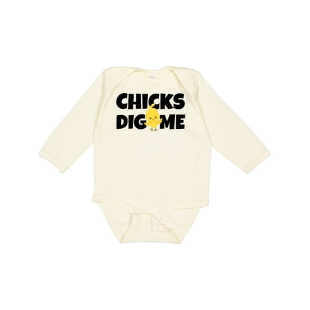 

Inktastic Chicks Dig Me Gift Baby Boy Long Sleeve Bodysuit