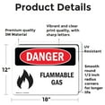 thumbnail image 2 of (2 Pack) Flammable Gas OSHA Danger Sign 18 Inch X 12 Inch Vinyl Label Decal Sticker Weather Resistant, UV Protected for Workplace, Business, and Construction Site, Made in the USA, 2 of 7