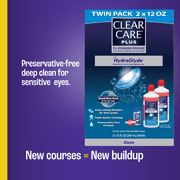 CLEAR CARE PLUS Cleaning & Disinfecting Contact Lens Solution with Case, 12 oz, Twin Pack