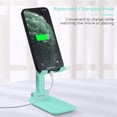 thumbnail image 5 of MENKEY Phone Stand for Desk, Foldable Portable Adjustable Tablet Cell Phone Holder Charging Dock Cellphone Holder Office, Sturdy Mobile Stand Hand Metal Desktop iPhone Stand Women(Green), 5 of 5