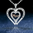 thumbnail image 3 of SFTING Multicolor Mother's Necklace Gifts 925 Sterling Silver Love You Mom Heart Pendant Necklace for Women and Mom, Birthday Mother's Day Gifts from Daughter Son, 3 of 8