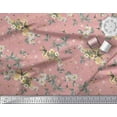 thumbnail image 2 of Soimoi Rayon Crepe Fabric Leaves,Moth & Magnolia Floral Decor Fabric Printed Yard 46 Inch Wide, 2 of 3