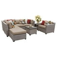thumbnail image 2 of TK Classics Florence Wicker 8 Piece Patio Conversation Set with End Table and 2 Sets of Cushion Covers, 2 of 9