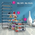 thumbnail image 4 of Moclever 10 Tier Shoe Rack DIY Shoe Organizer Dustproof Non-Woven Fabric Holds 27 Pair Shoes, Black, 4 of 16