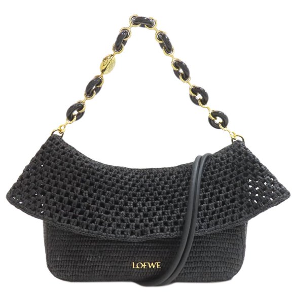 Pre-Owned Loewe Ora 2-Way Handbag, Raffia/Leather, Women's LOEWE