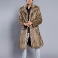 thumbnail image 2 of Miluxas Men's Faux Fur Coat Jacket Winter Warm Thick Coat Outwear Long Parka Overcoat Brown 6(M), 2 of 9