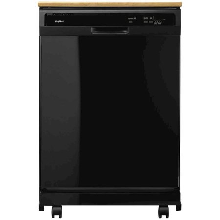 Whirlpool WDP370PAHB Portable Full Console Tall Tub Black Dishwasher