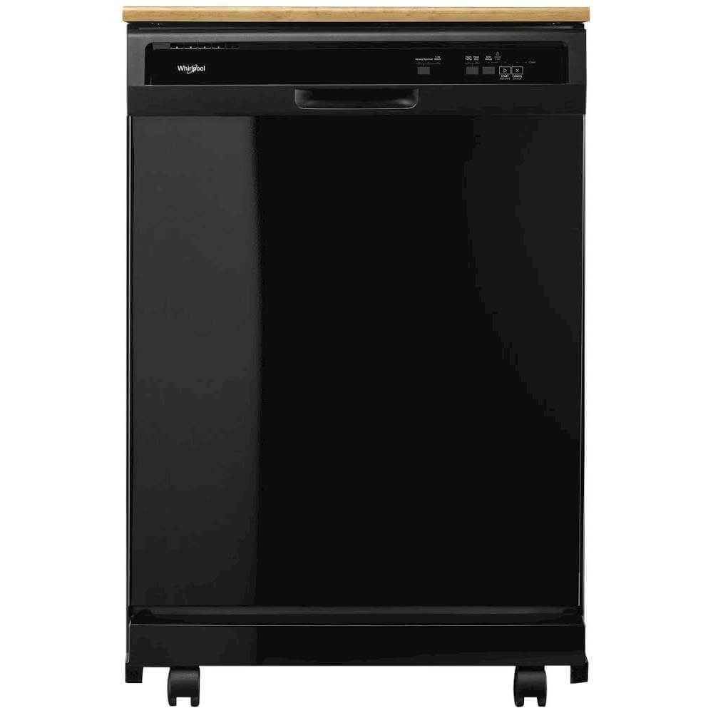 Whirlpool WDP370PAHB Portable Full Console Tall Tub Black Dishwasher