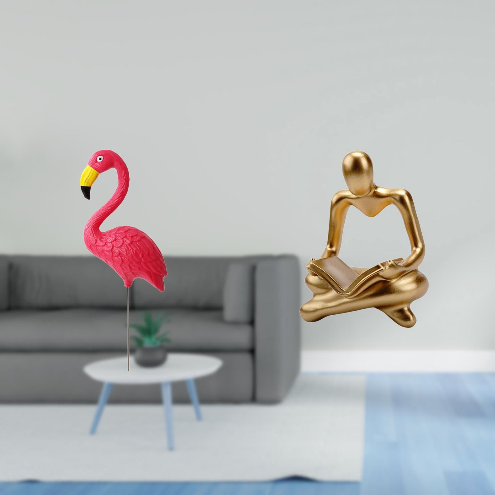 Flamingo Statue Figurine Sculpture Abstract Thinker Art Resin HDPE Material for Garden Porch Living Room Yard