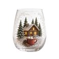 thumbnail image 3 of 15oz Winter Story Scene Glass Cup, Warm Cabin & Lakeside Pattern Aesthetic Festive Glass Mug, Multipurpose Holiday Glassware for Drink Serving & Home Table Decor, Christmas Xmas Holiday Gift, 3 of 7