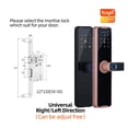 thumbnail image 2 of Door Lock, Tuya Smart Door Lock Digital Electronic Lock With Smart Card/password/key Unlock/USB Emerncy Charging ,Easy to Install, 2 of 7