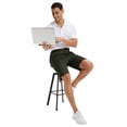 thumbnail image 6 of NEIKU Men's Casual Shorts 9" Lightweight Golf Shorts for Men Stretch with 3 Pockets Quick Dry Breathable Work Shorts Green 4XL, 6 of 7