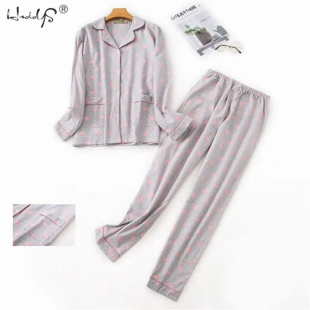 Conjuntos de pijamas cálidos para mujer, ropa de dormir de franela de algodón para el hogar, pijamas con estampado a cuadros para mujer, ropa de dormir de talla grande, Otoño e Invierno