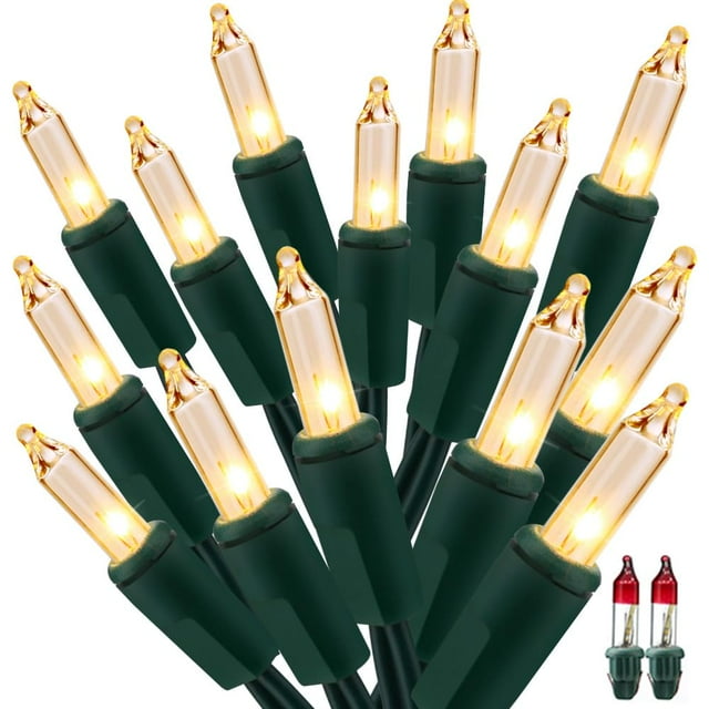 Luces navideñas incandescentes ODEETRONIC, 6,6 m, 100, blanco cálido, 120 V