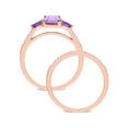 thumbnail image 4 of Everly Women's Amethyst 10k Rose Gold Bridal Set, 4 of 7