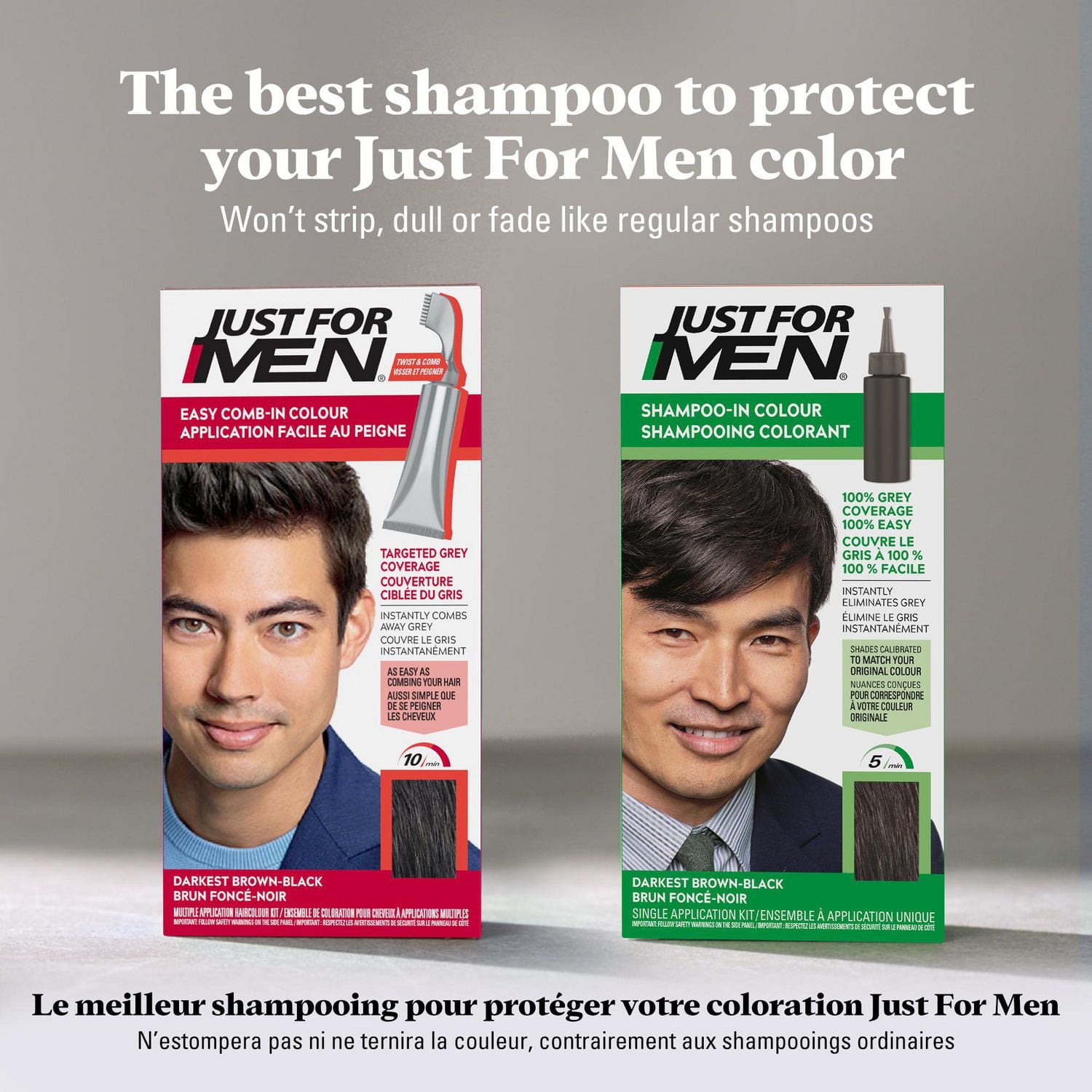 Shampooing protecteur de couleur et fortifiant Just for Men pour cheveux foncés 236ml