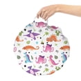 thumbnail image 2 of Cartoon Round Floor Cushion with Handle, Cactus Plants Colorful Stars and Funny Dinosaurs Pattern with White Background, Decorative Pillow for Living Room & Dorms, 18" Round, Multicolor, by Ambesonne, 2 of 4
