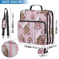 thumbnail image 2 of FORMRS Zipper Binder with Shoulder Strap 2-inch Ring 500 Sheet Capacity File Bag, Pink Gingerbread Houses, 2 of 5