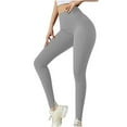 thumbnail image 2 of QLEICOM Womens Yoga Pants Capri Leggings Ladies Fashion And Comfortable Solid Color Back Bow Sweatpants Workout Leggings Athletic Pants Tummy Control Leggings Gray XXL, 2 of 3