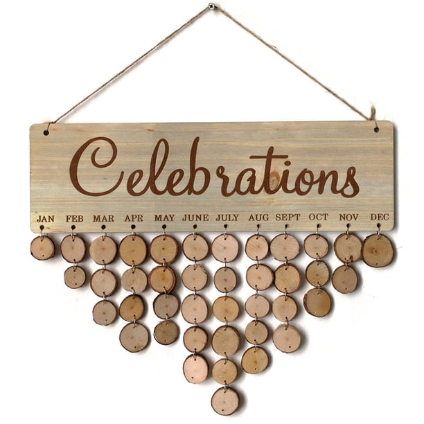 Advancent Tablero de cuenta regresiva de madera, placa de calendario, decoración de pared de ambiente cálido elegante Natural, manualidades para boda, Decoración del hogar JM01090 Advancent HA011602-04