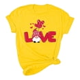 thumbnail image 5 of Women's Valentine's Day Short Sleeve Shirts Gnome Graphic Casual Basic Tees Tunic Crew Neck Printed Blouses Tops (2XL, Yellow), 5 of 5