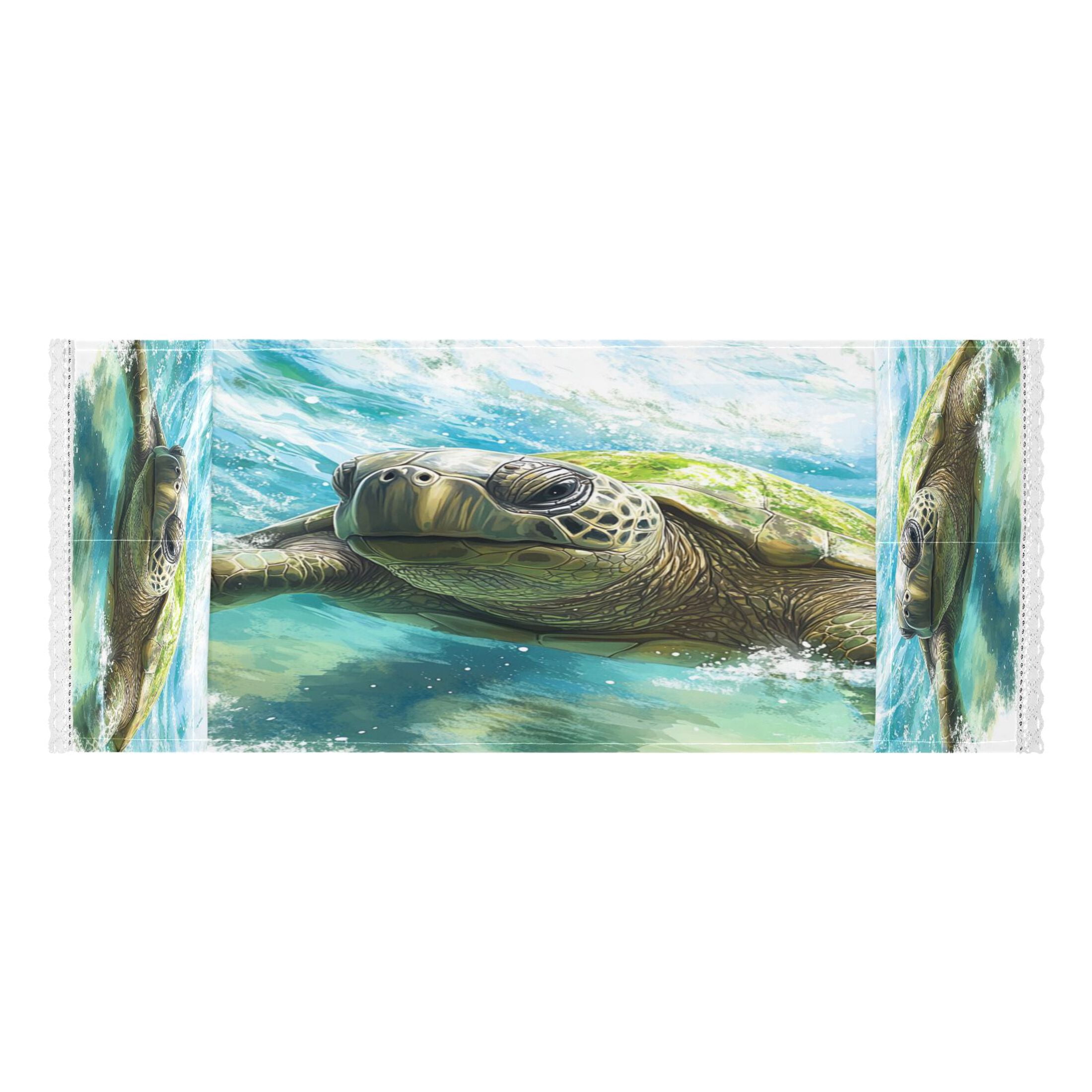 Washing Machine Cover 51.2x22in, Durable Polyester Dust Cover with Lace Trim and Side Pocket for Appliances Great Turtle
