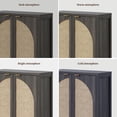 thumbnail image 5 of SICOTAS 34.2 Inch Wide Kitchen Pantry Cabinet Set of 2 with 2 Arch Rattan Doors, Adjustable Shelves, for Kitchen Storage, Freestanding Organizer Sideboard in Black Oak, 5 of 8
