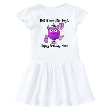 

Inktastic This Lil Monster Says Happy Birthday Mom Gift Baby Girl Dress