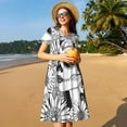 thumbnail image 4 of Lsque Floral Sugar Skull Portrait Print Women's Casual Dress T-Shirt Summer Short Sleeve Scoop Neck Swing Dresses, 4 of 6