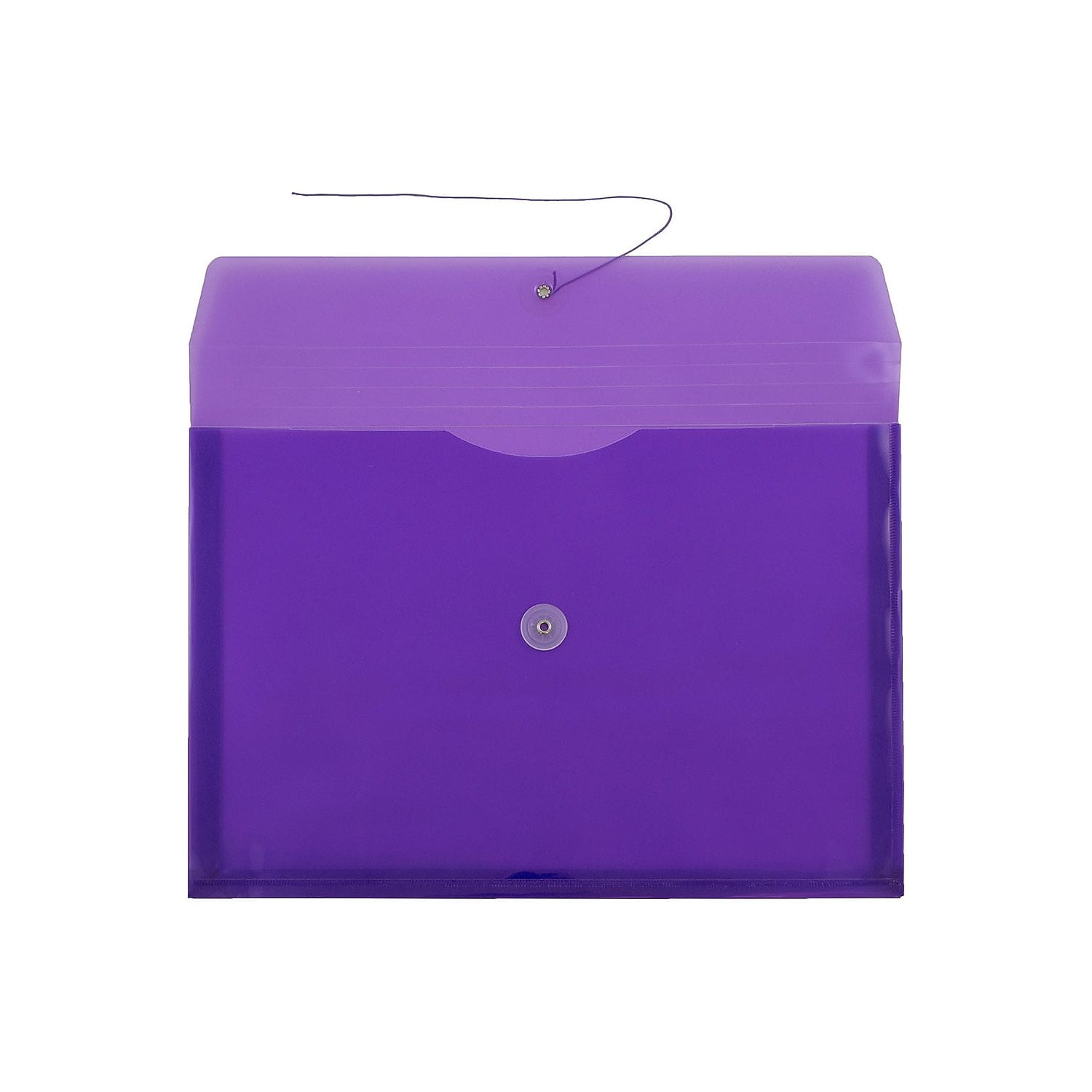 JAM Paper Plastic Envelopes, 9.8x14.5, 12/Pack, Purple, Button String, Legal Booklet