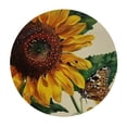 thumbnail image 2 of Nawypu Elastic Edged Table Cover, Round Tables Tablecloth Table Cloth, Seamless Watercolor Sunflowers and Butterflies Pattern with A Slight Sepia Waterproof Table Pads, 2 of 7