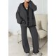 thumbnail image 2 of Conjunto Coordinado PRETTYGARDEN Cardigan y Pantalones de Pierna Ancha Gris Oscuro S, 2 of 8