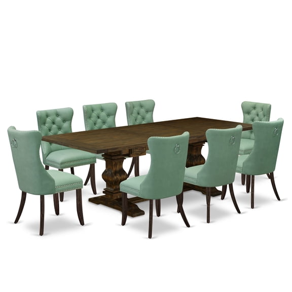 East West Furniture 9 Piece Kitchen Set