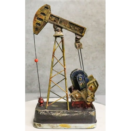 Western Rustic Bronze Finish Nodding Donkey Pumpjack Oil Derrick Rig Figurine