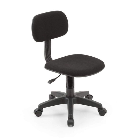 Silla de trabajo giratoria sin brazos Hodedah, negra, ajustable