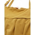 thumbnail image 4 of DressBerry - By Myntra Women Mustard Yellow High-Rise Pleated Self Design Polyester Ready to Wear Parallel Trousers with Suspenders, 4 of 8