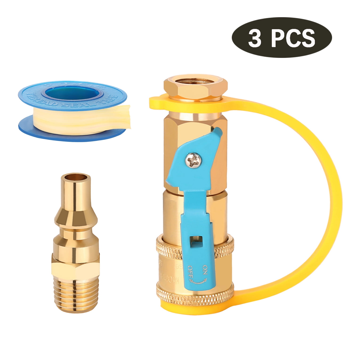 1//4/” Quick Connect Water Tube Fitting Combo Push in to Connect,Pack of 10(Ball Valve+Y+L+I+T Type)