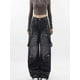 thumbnail image 2 of 2024 Nuevos pantalones vaqueros negros de pierna ancha con múltiples bolsillos de estilo callejero americano para mujer, monos rectos sueltos de estilo hip-hop Y2K para parejas, ropa de calle, 2 of 5
