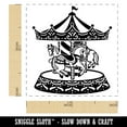 thumbnail image 2 of Carousel at a Carnival Fair Amusement Park Merry-Go-Round Self-Inking Rubber Stamp Ink Stamper - Black Ink - Small 1 Inch, 2 of 7