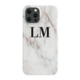 thumbnail image 1 of Personalised White Rosa Marble Initials iPhone 16 Pro Case,iPhone 12, 1 of 4