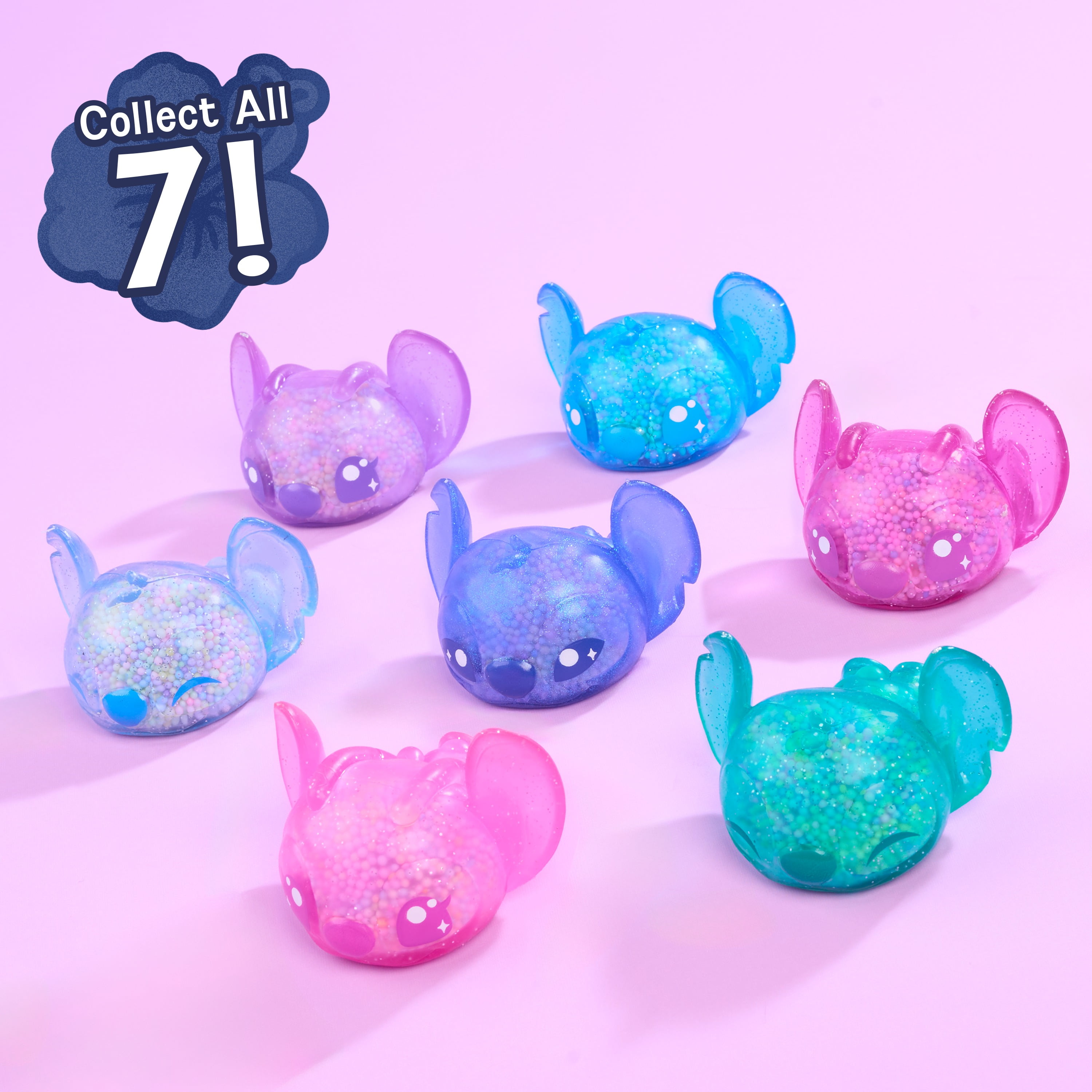 Disney Stitch Squish-a-Stitch Collectible Figures Series 2, Blind Capsule, Squishy Fidget Toys, Ages 3+