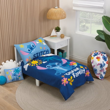 Disney "S" Is For Stitch 4 Piece Toddler Bedding Set