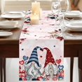 thumbnail image 3 of Table Runners 70 Inches Long Dress Scarves, Pink Valentine's Day Farmhouse Coffee/Dining/Kitchen Table Decor, Holiday Table Runner, Spring Floral Eucalyptus Leaves Gnomes 13x70 Inch, 3 of 9
