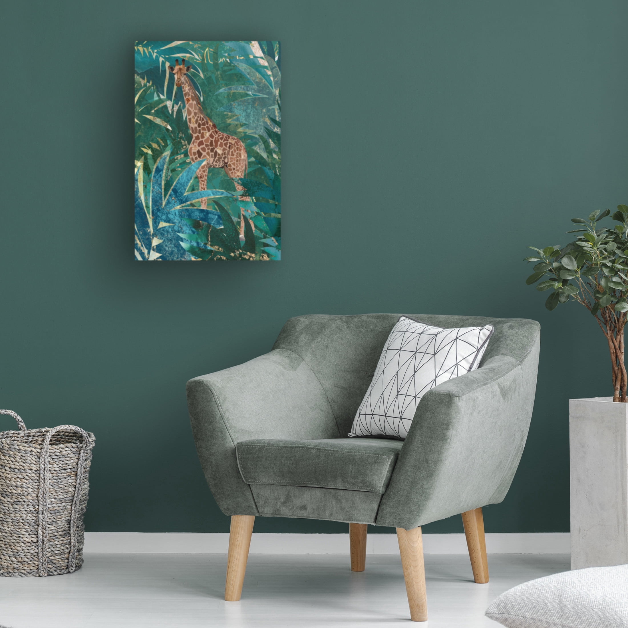 Trademark Fine Art Sarah Manovski Giraffe in the jungle Canvas Wall Art